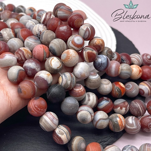 Агат с узором №44 в термической обработке 14 мм