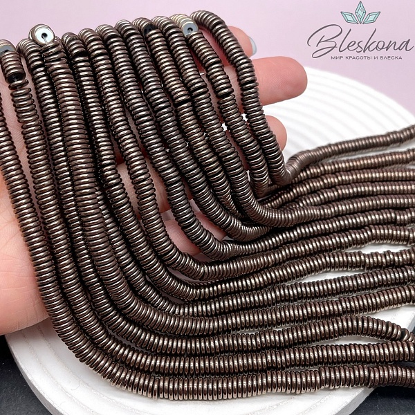 6*1,5 мм Гематин имитация, цвет коричневый №1 (шоколадный), диски