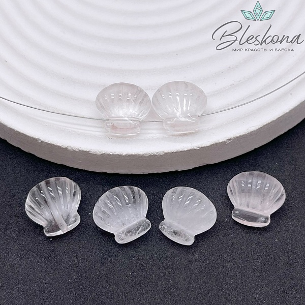 14 мм Резная Бусина Ракушка Горный Хрусталь