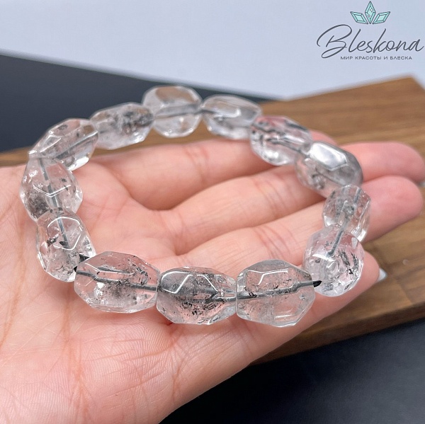 Херкимерский алмаз (кварц) галтовка огранка (10-13)*(14-16) мм сет 20 см