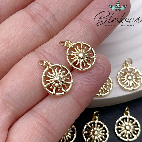 13,8*11,5 мм Цвет золото, Подвеска Солнце 