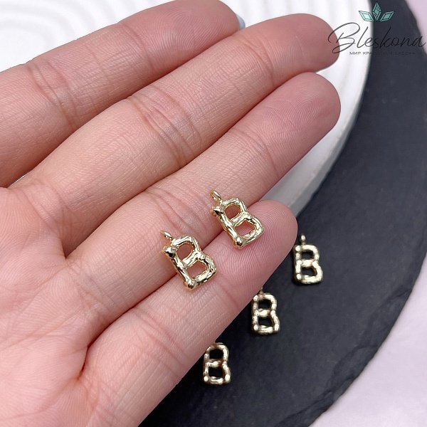 12 мм Цвет золото. Буквы веточки B 