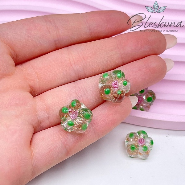 14,5 мм Бусина цветок прозрачный