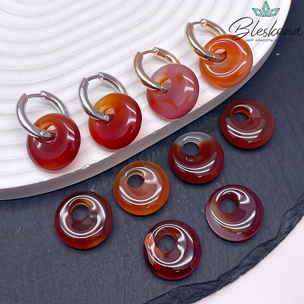 Бублик смещенный центр Сердолик 18мм