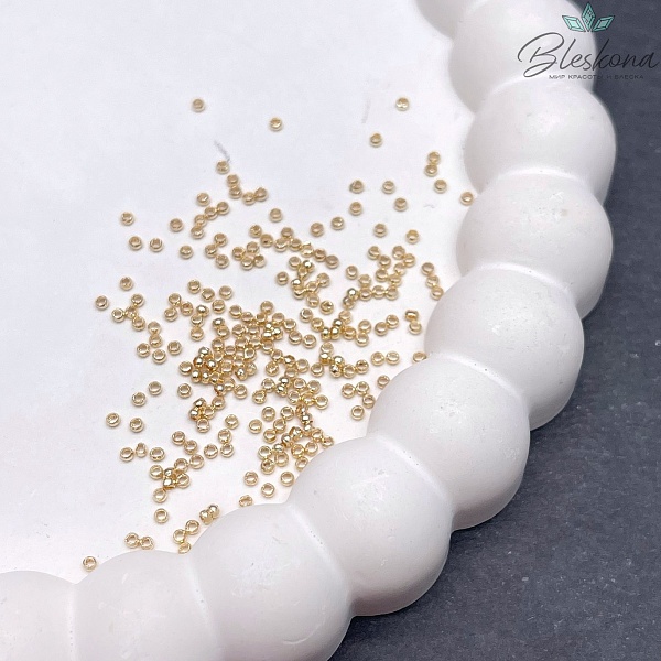 1,5 мм Цвет золото, Кримпы (зажимные бусины) уп. 1 гр.