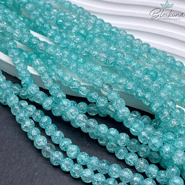 Кварц снежный мятный (имитация) 6 мм