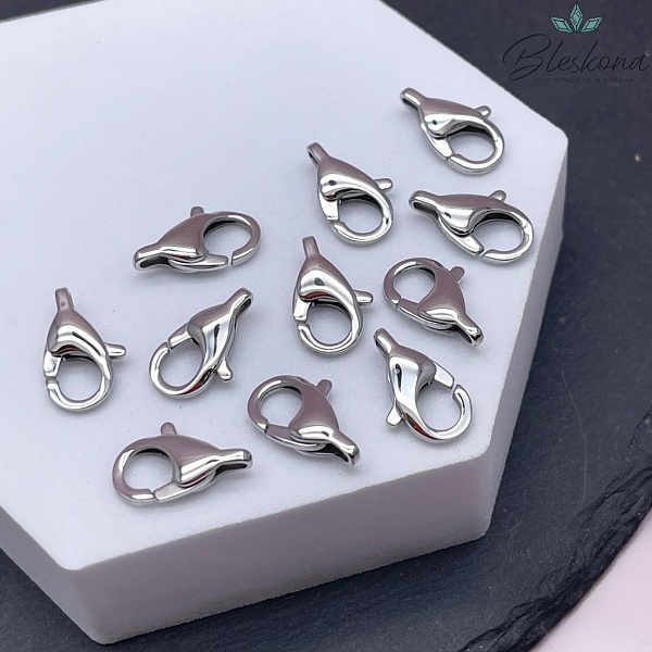 15 мм Цвет серебро, Замок округлый