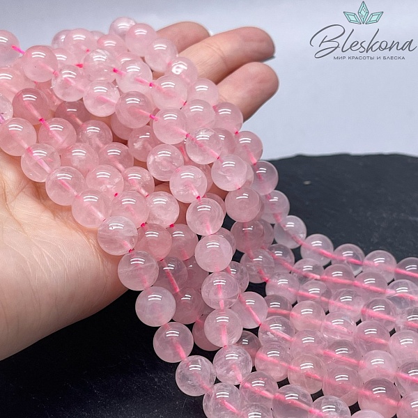 10 мм Мадагаскарский розовый кварц