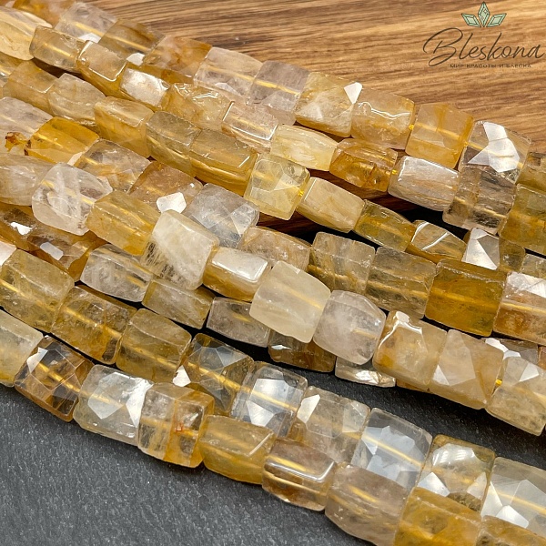 Цитрин квадрат огранка 10 мм