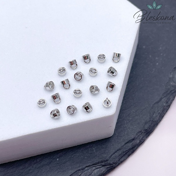 3 мм Цвет серебро, Концевик гладкий 