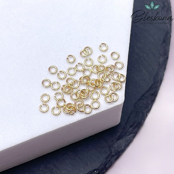3*0,6 мм Цвет золото, Колечки уп. 1 гр. Люкс 