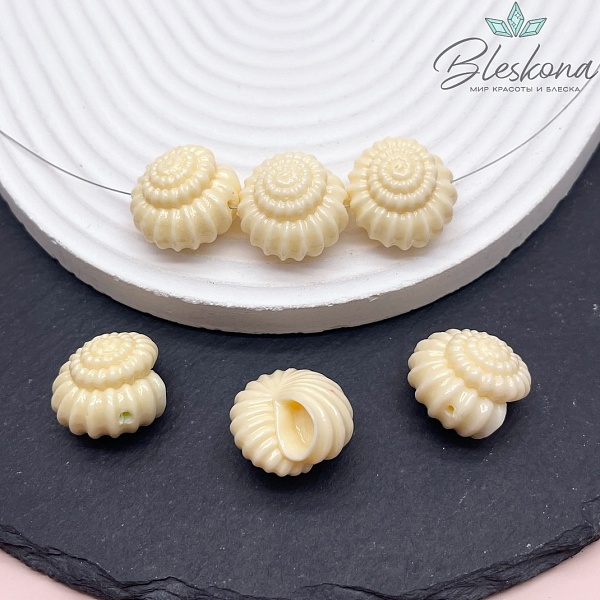 Бусина Ракушка бежевая 20*21 мм (имитация коралла)