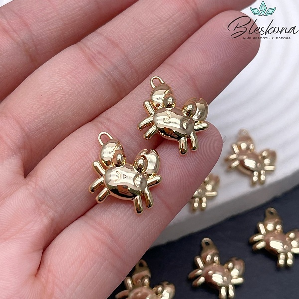 19,5*16,7 мм Цвет золото, Подвеска Краб