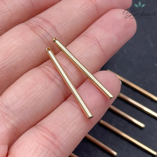 30*2 мм Цвет золото, Подвеска палочка круглая