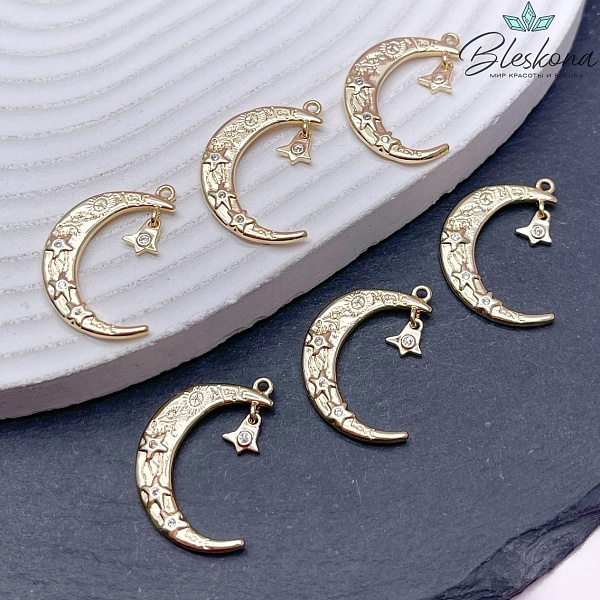 25,5*19 мм Цвет золото, Подвеска полумесяц
