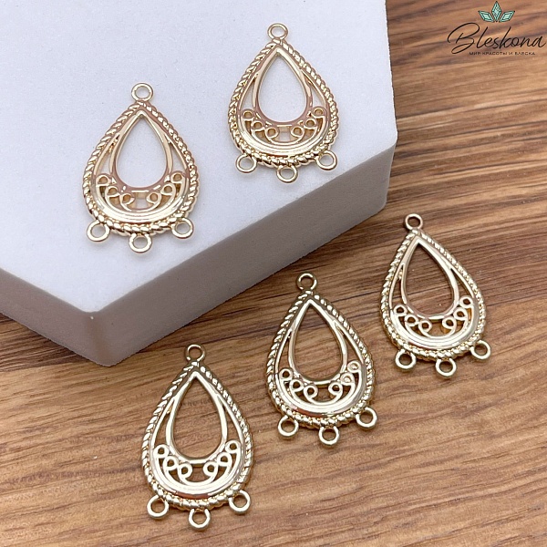 25*15 мм Цвет золото, Коннектор Этно №21