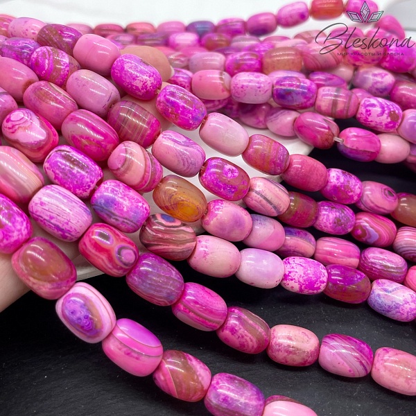 Агат с узором №37 бочата 14*10 мм