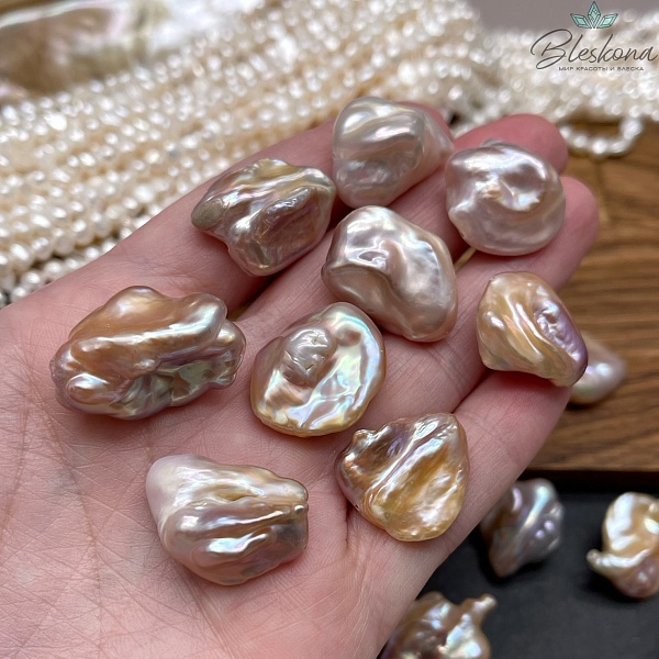 Жемчуг Барокко фриформ фиолетовый штучно ~ (20-27)*(16-20) мм 