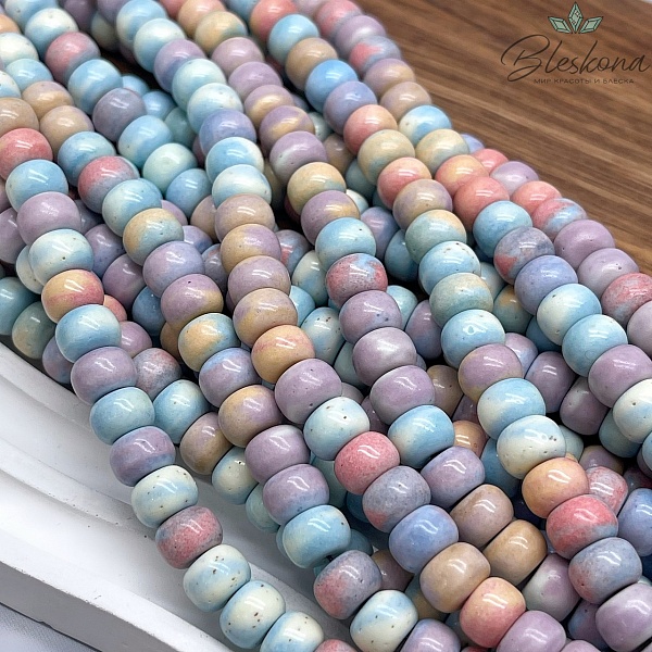 Радужный Агат рондели микс 6*8 мм (имитация)