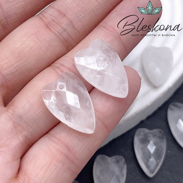 20*12 мм,Подвеска Сердце Горный Хрусталь алмазная огранка