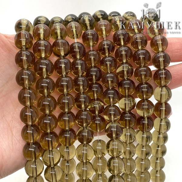 Бусины стекло серые Ø 10мм