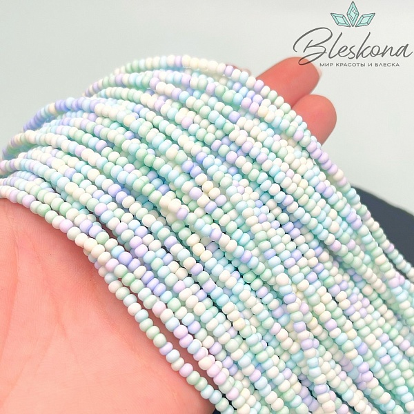 3*2 мм Бусины стекло рондель микс №9