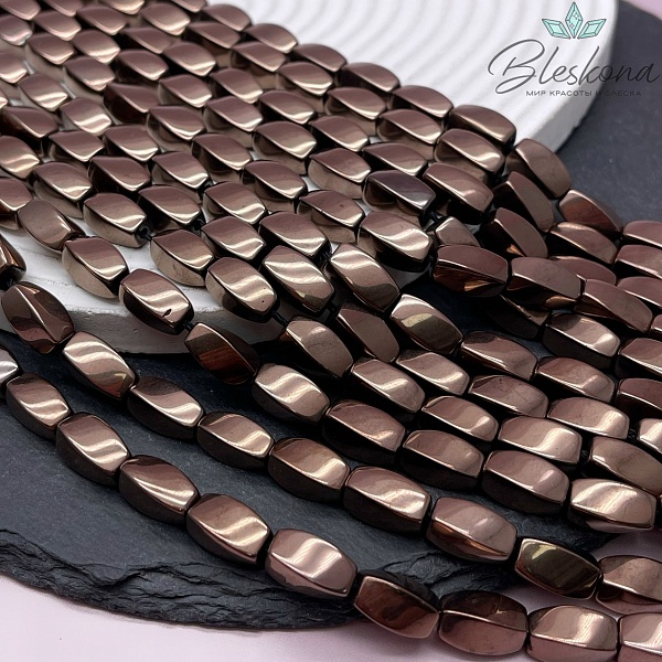 12*6 мм, Гематин крученный, цвет коричневый  (шоколадный)