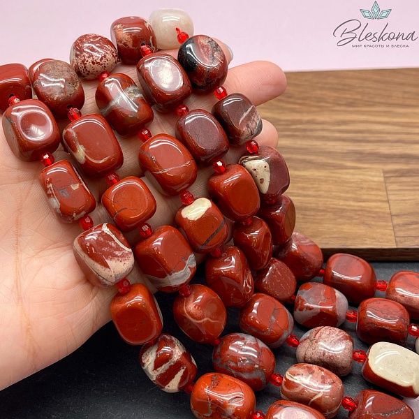 Яшма красная прямоугольник (13-18)*(11-12) мм