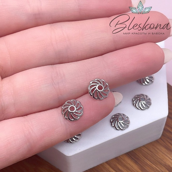 8 мм Цвет серебро, Шапочка 