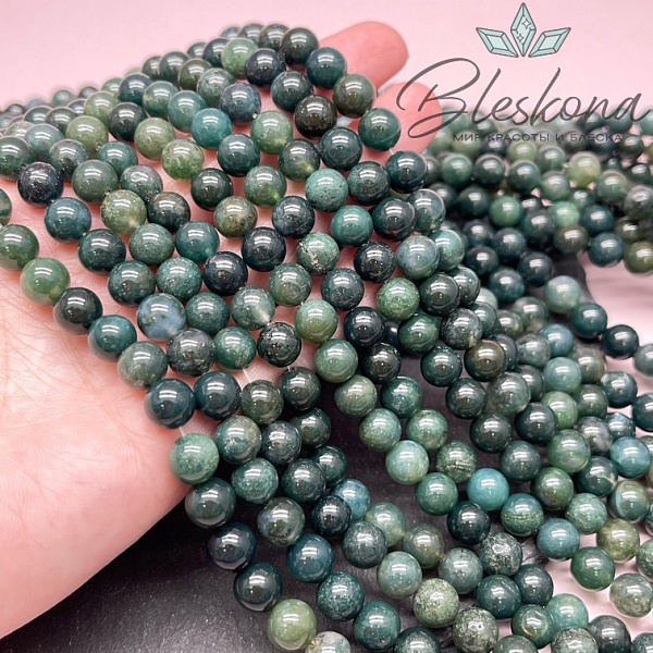 Агат моховой 8 мм