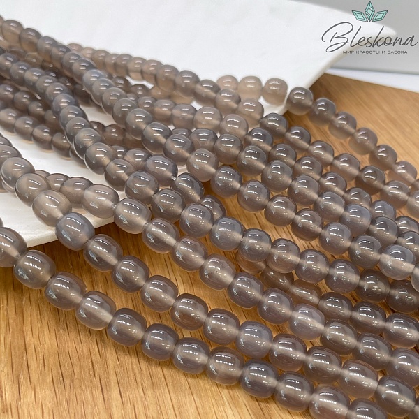 Агат серый бочата 9*8,5 мм