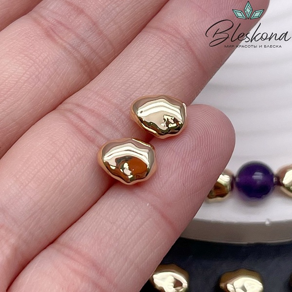 9*7 мм Цвет золото, Бусина фриформ