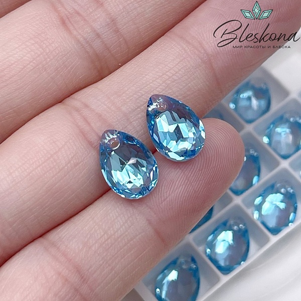 6433 Pear Cut Pendant 11,5мм Aquamarine Shimmer (202 SHIM)