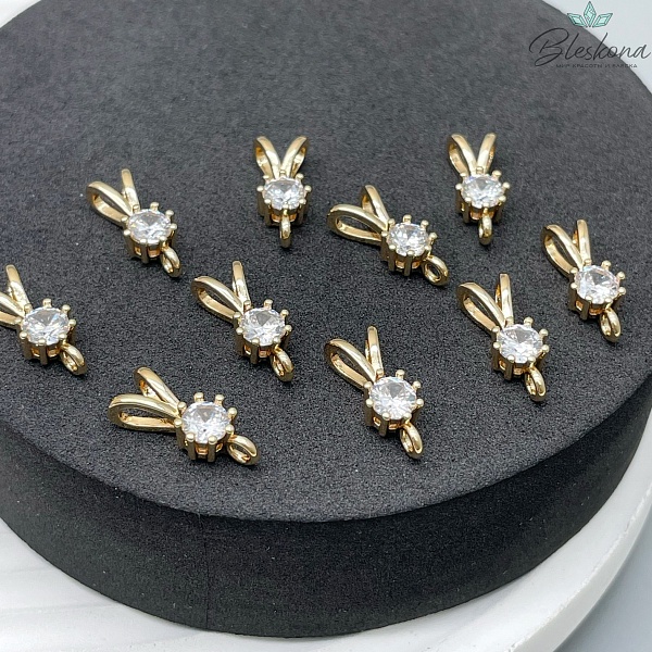 15,4*6 мм Цвет золото, Бейл циркон неразъемное кольцо