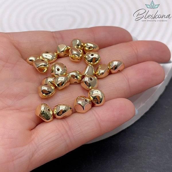 8,5*6 мм Цвет золото, Бусина фриформ