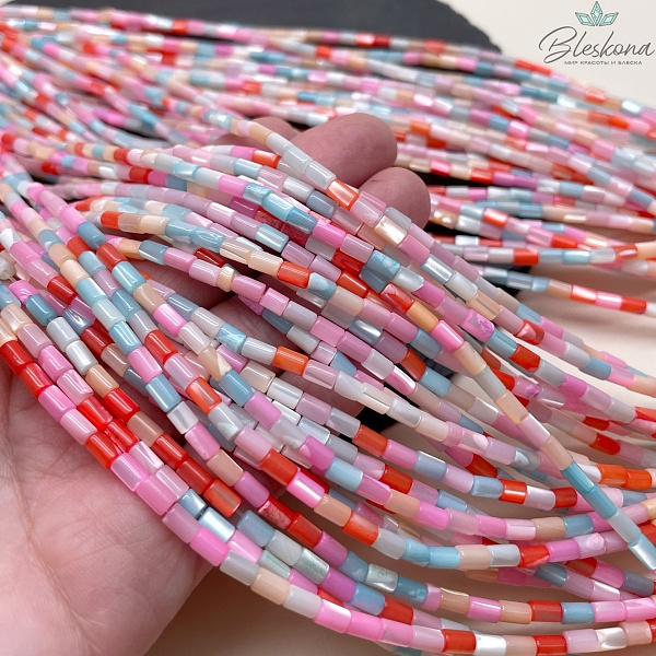 Перламутр микс трубочки 3*5 мм