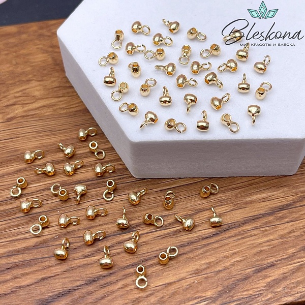 6*3 мм Цвет золото, Бейл-бочонок гладкий разъмное кольцо