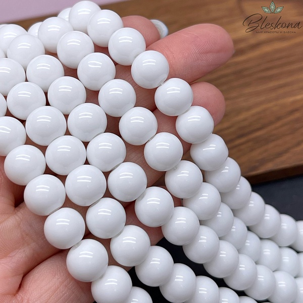 Агат Белый (имитация) 10 мм