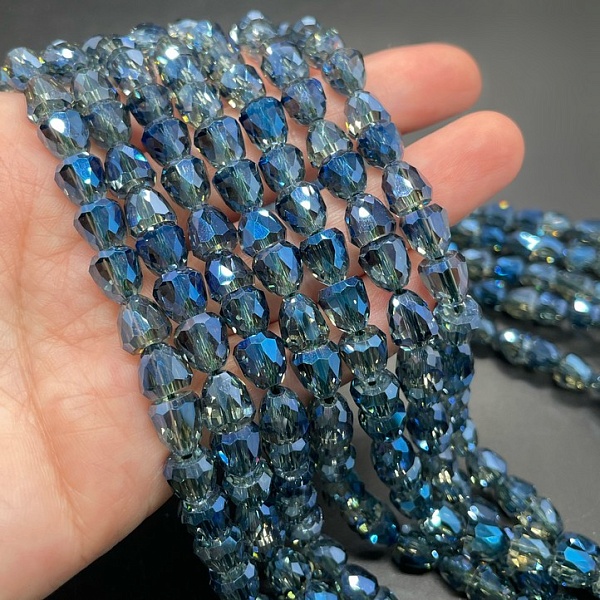 8 мм Стекло Lux, колокольчик, цвет сине- серый