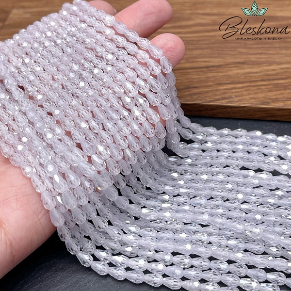 Циркон капля огранка белый 6*4 мм (кубический цирконий, фианит) 