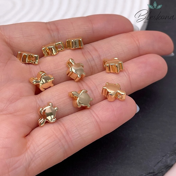 10*8 мм Цвет золото, Подвеска черепаха гладкая