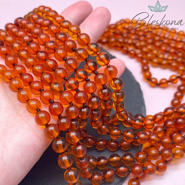 Янтарь шар коричневый 8 мм