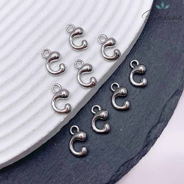 13 мм Цвет серебро, Буква гладкая G