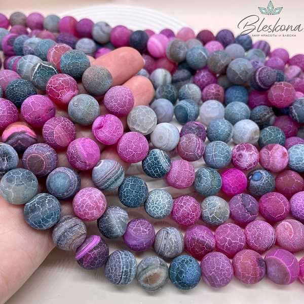 Агат Кракле микс 12 мм