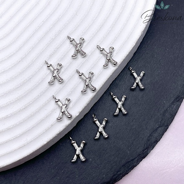12 мм Цвет серебро, Буквы веточки X 