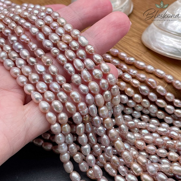 Жемчуг рис фиолетовый 4-4,5 мм