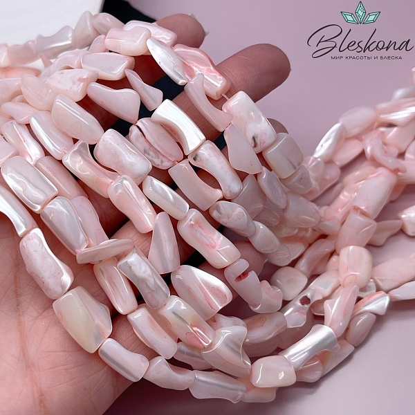 Перламутр розовый фриформ (13-16)*(6-9) мм