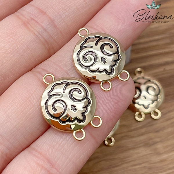 20,5*15 мм Цвет золото, Коннектор Этно круг №20