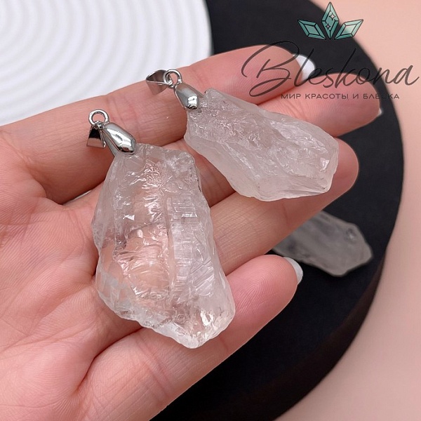 Подвеска Горный хрусталь необработанный фриформ 12-14 мм 