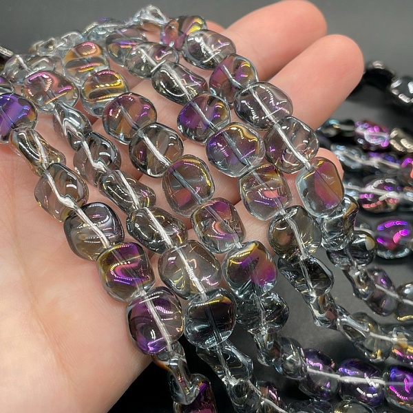 11 мм Стекло Lux, фриформ, цвет серый с фиолетовым переливом